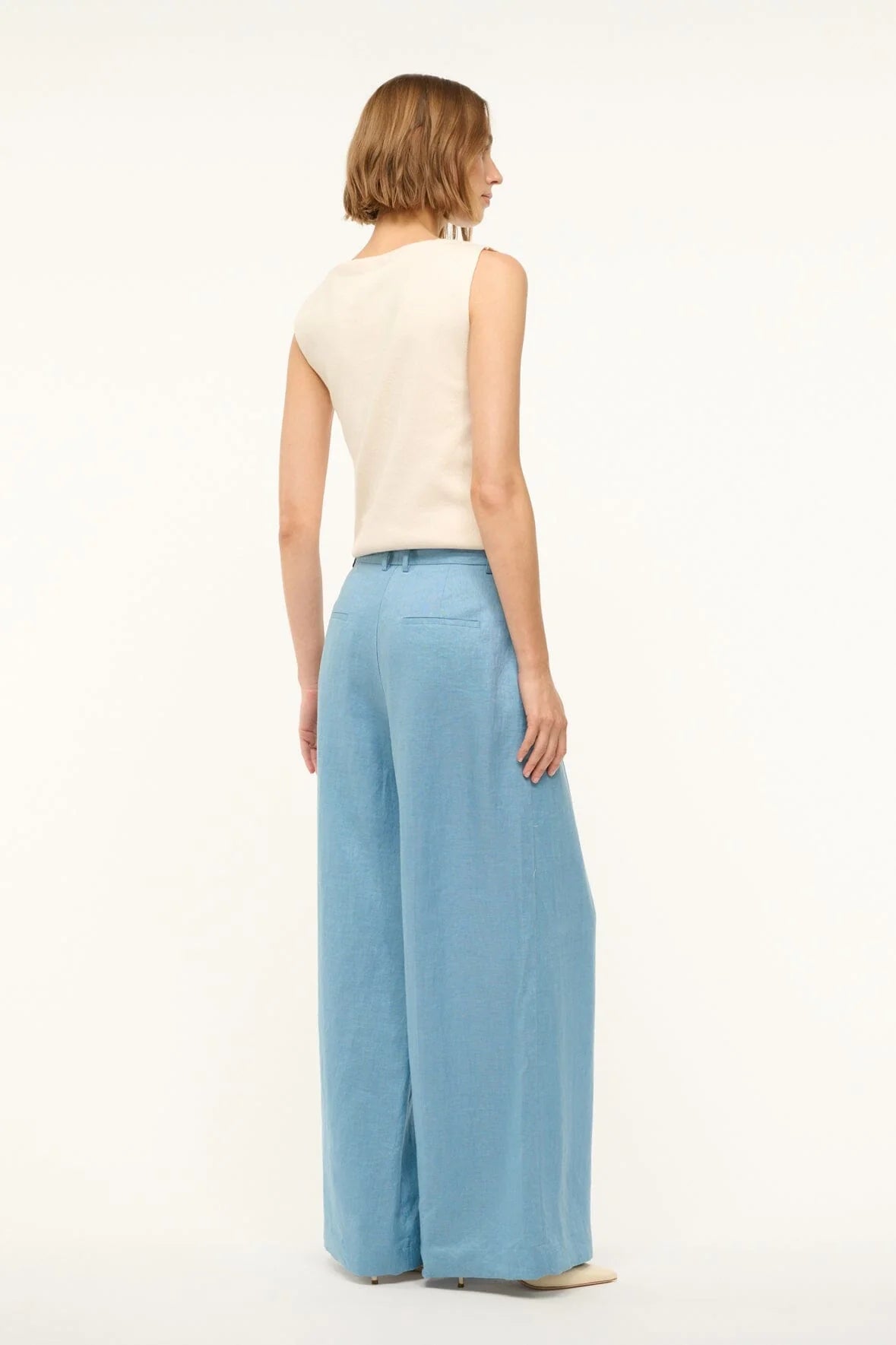 Staud Sasha Linen Pant Slate Blue
