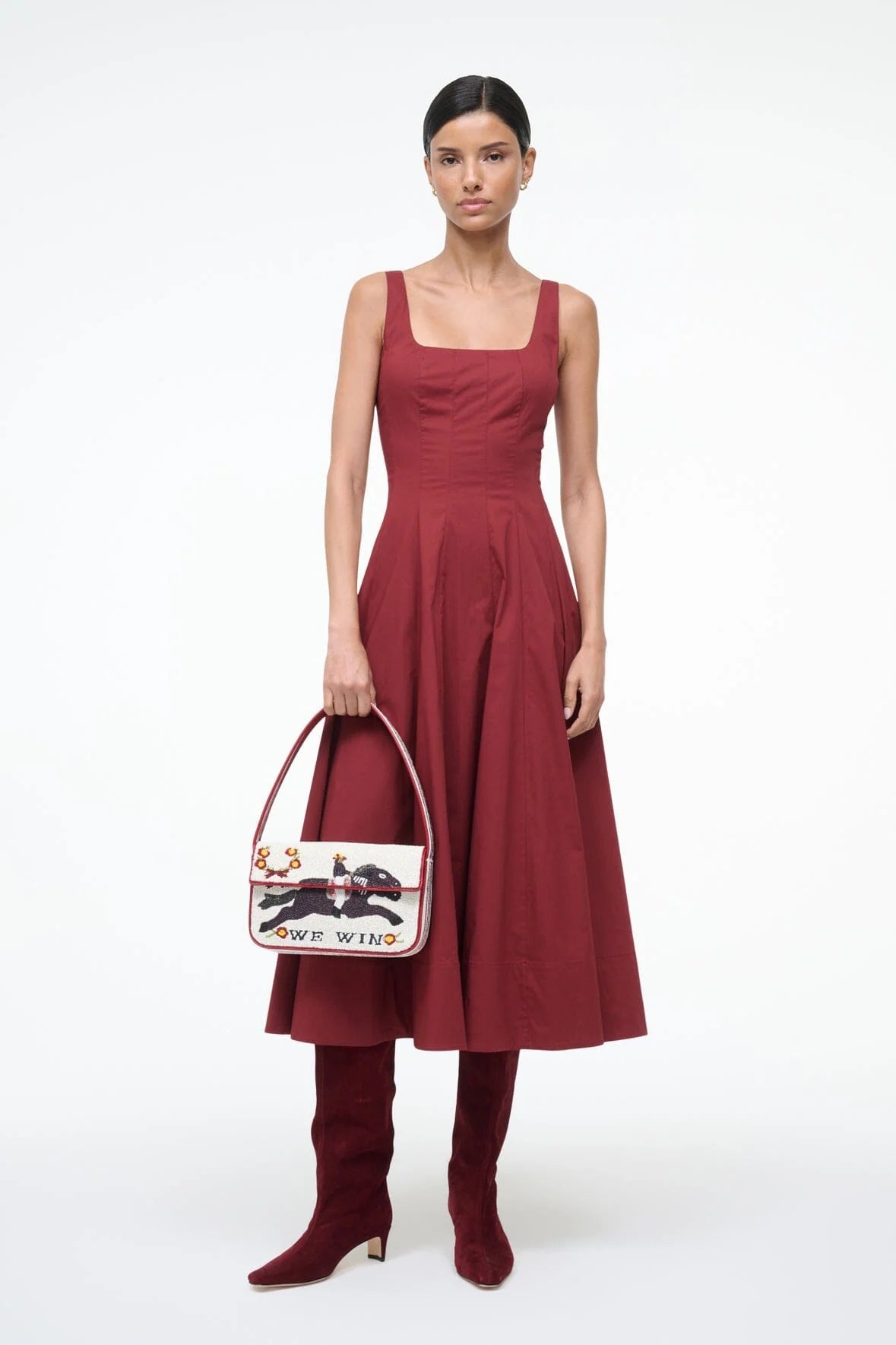 Staud Tommy Beaded Bag Derby