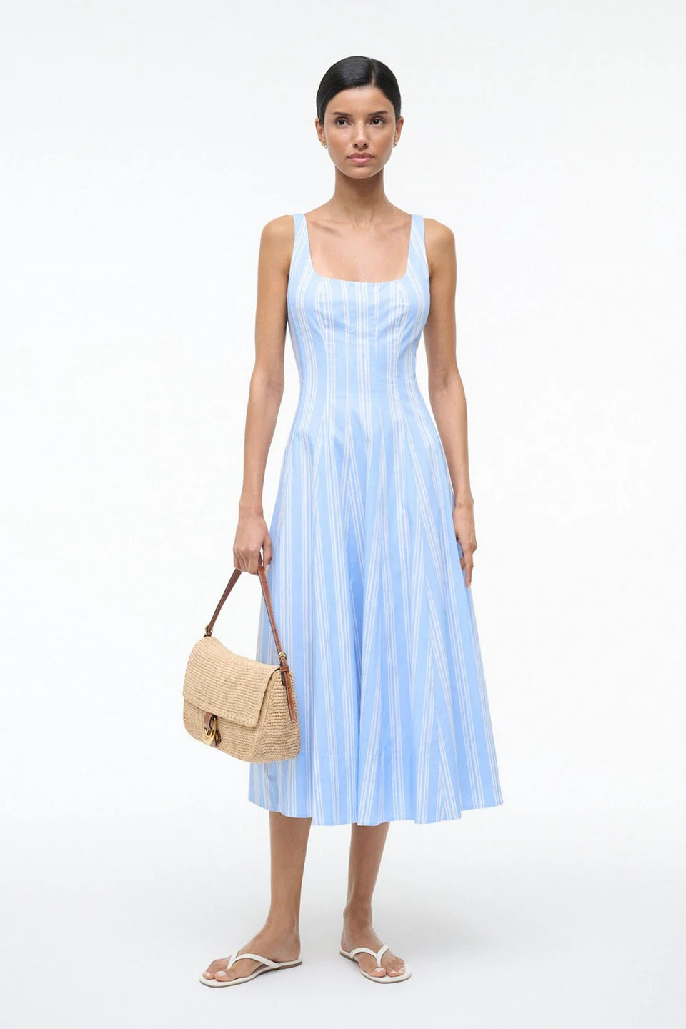 STAUD, Wells Dress in Ventura Stripe, Size 8 STAUD, Wells Dress in Ventura Stripe, Size 8