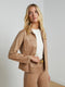 L'Agence Janelle Slim Raw Jacket - Cappuccino Coated