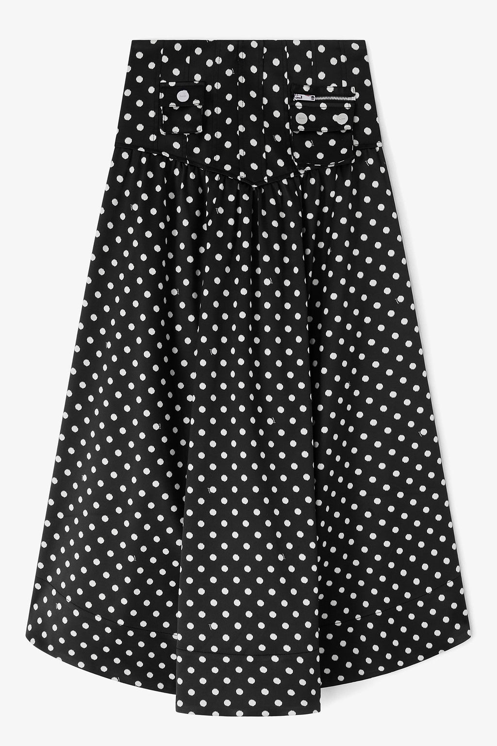 Ganni Polka-Dot Satin Corset Skirt
