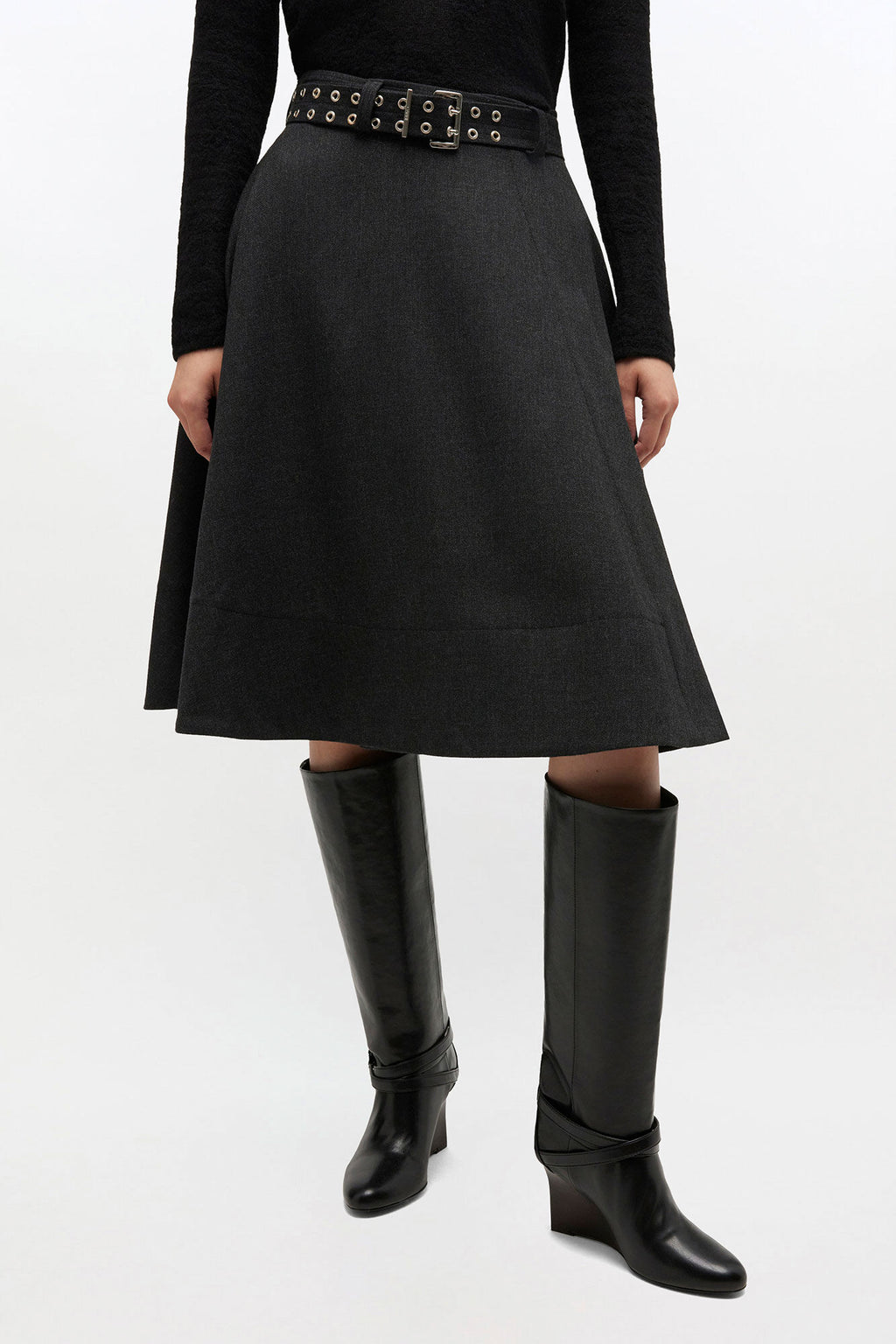 Ganni Wool Suiting Wrap Skirt -