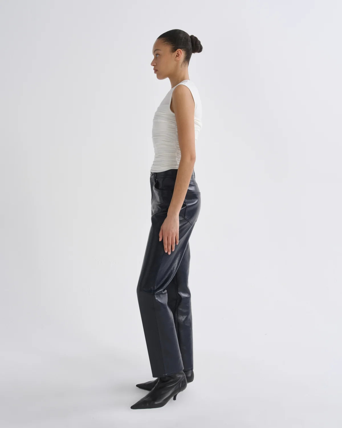 Agolde Lana in Recycled Leather  - Navy