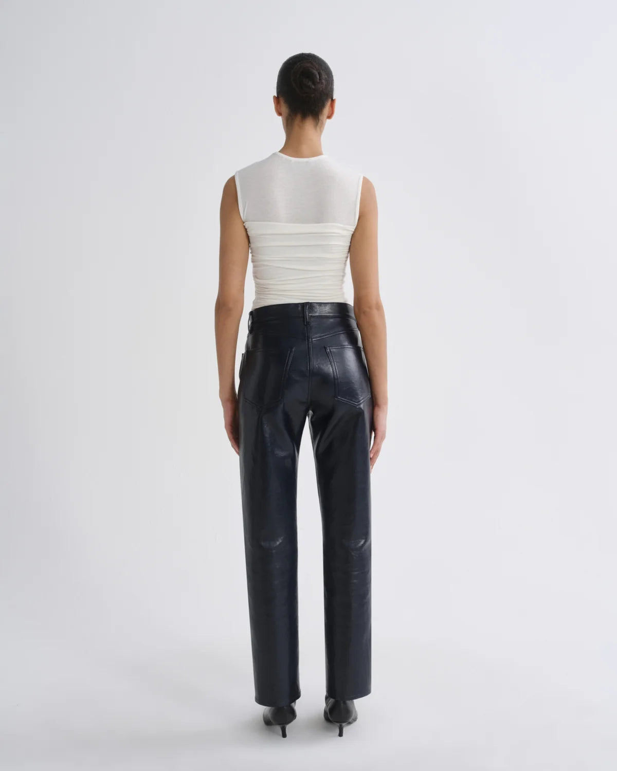 Agolde Lana in Recycled Leather  - Navy