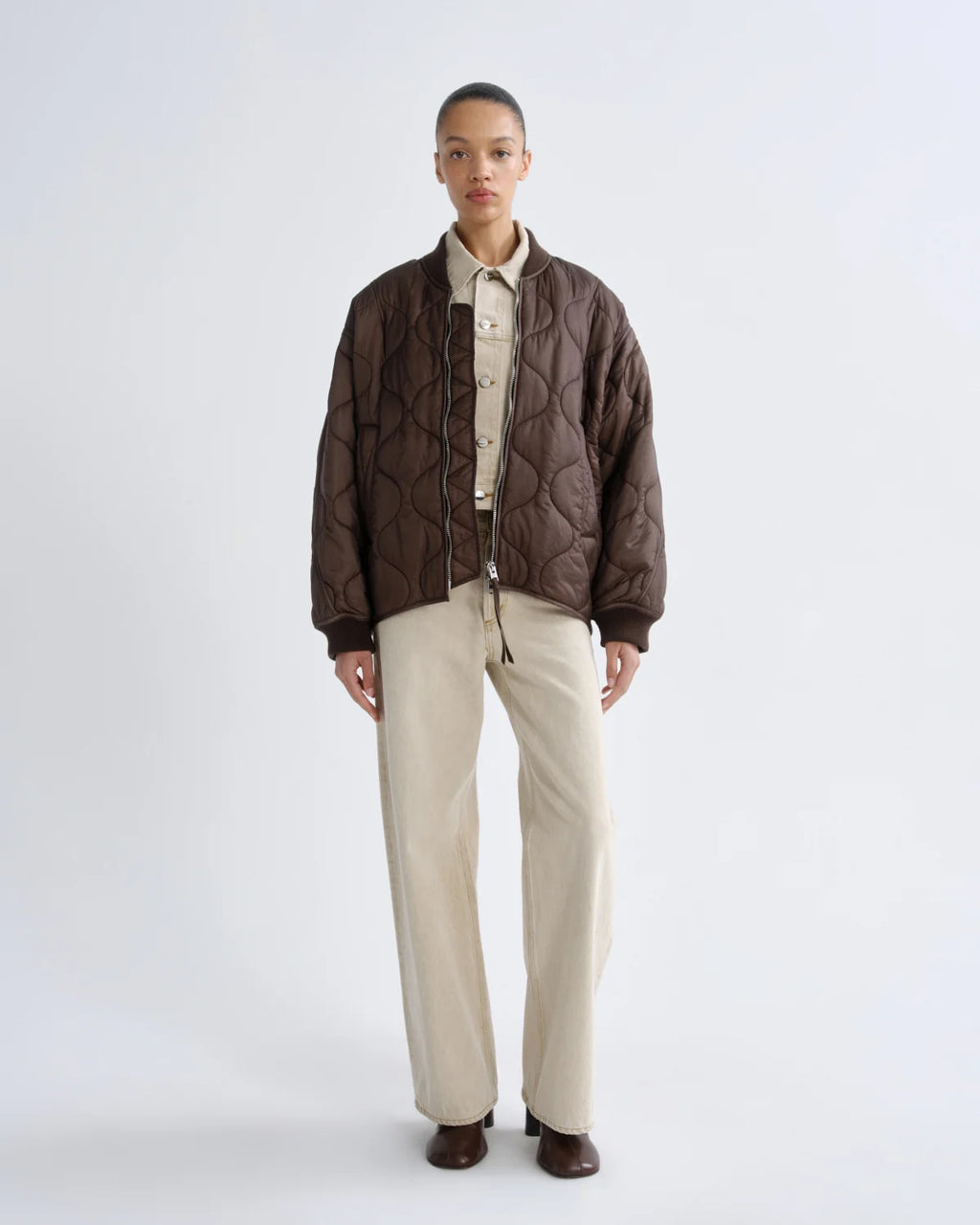 Agolde Isla Quilted Jacket  - Bourbon
