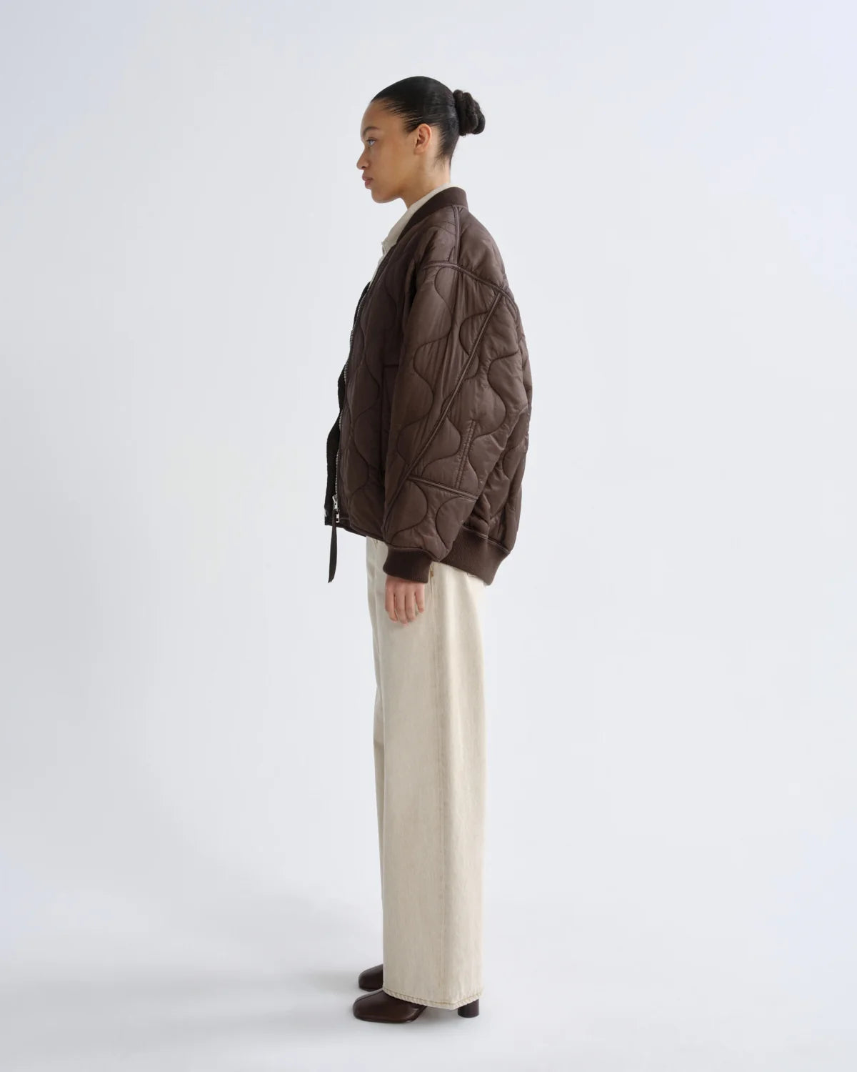 Agolde Isla Quilted Jacket  - Bourbon