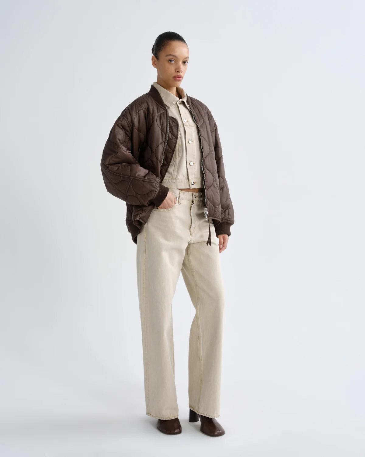 Agolde Isla Quilted Jacket  - Bourbon