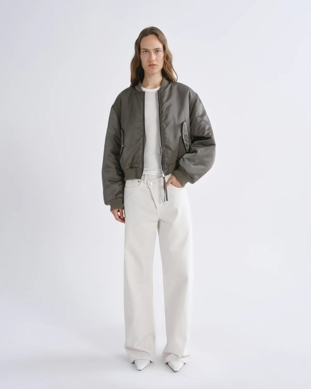 Agolde Frankie Reversible Bomber  - Fern