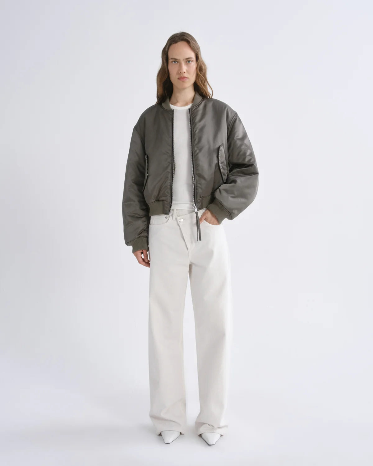 Agolde Frankie Reversible Bomber  - Fern