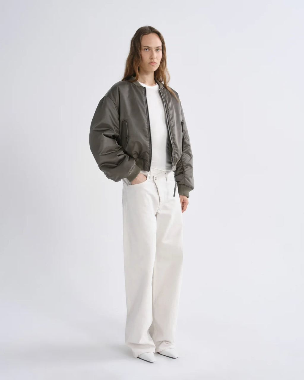 Agolde Frankie Reversible Bomber  - Fern
