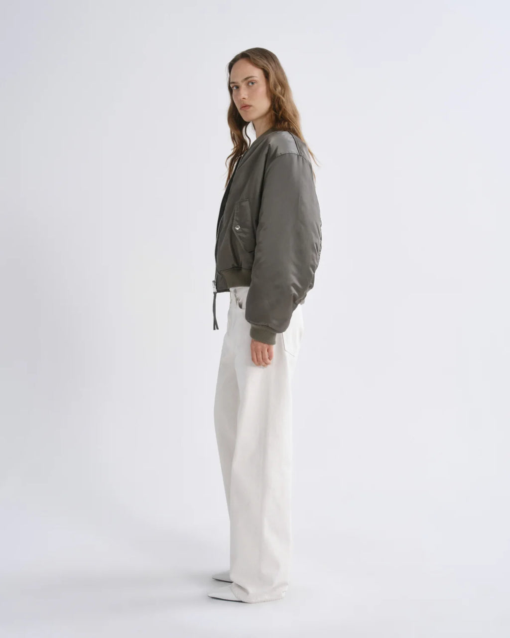 Agolde Frankie Reversible Bomber  - Fern