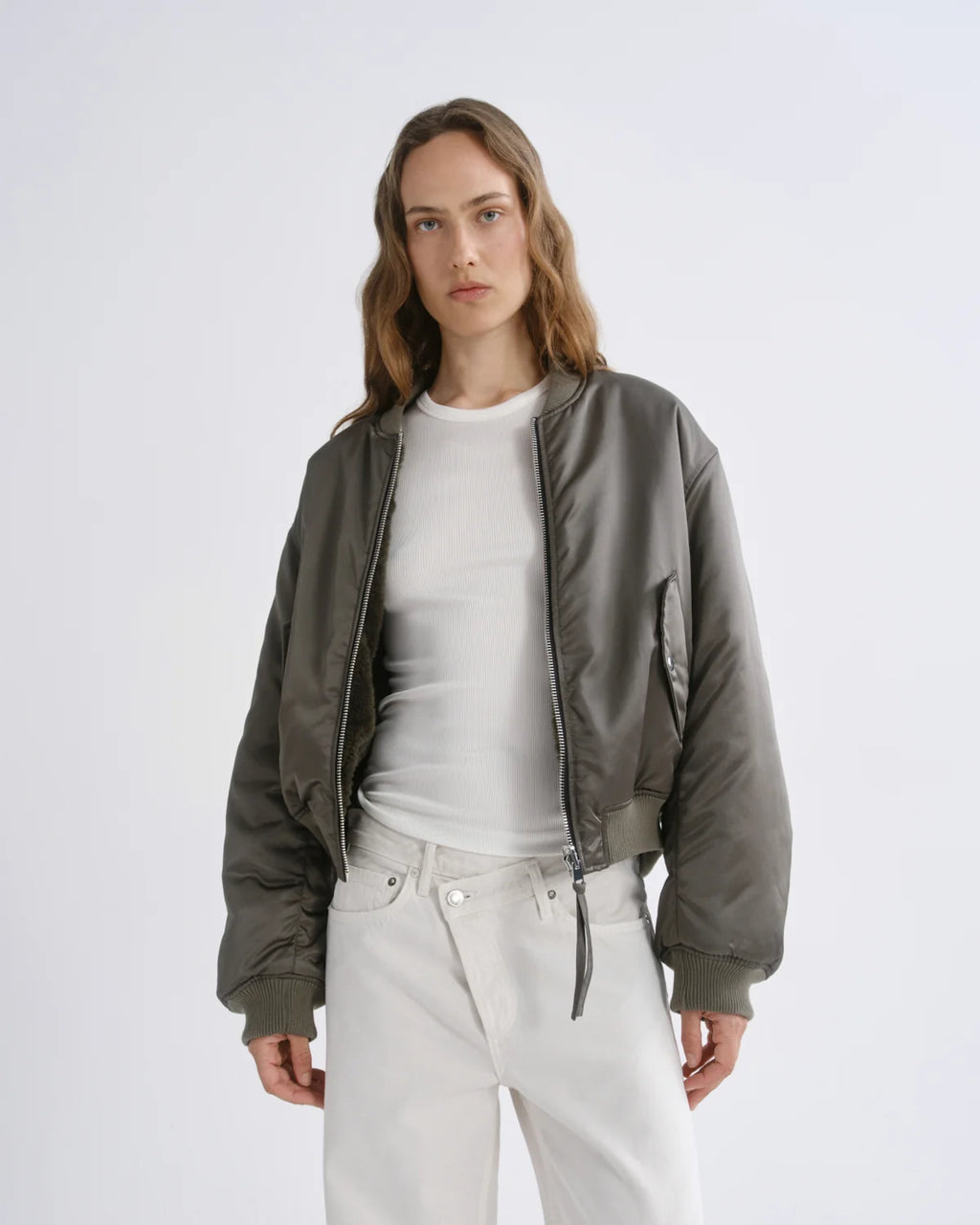 Agolde Frankie Reversible Bomber  - Fern