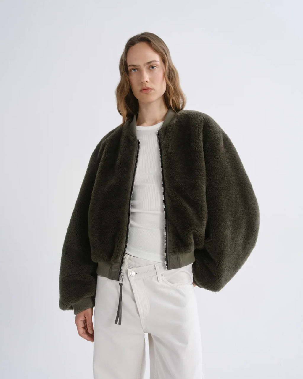 Agolde Frankie Reversible Bomber  - Fern
