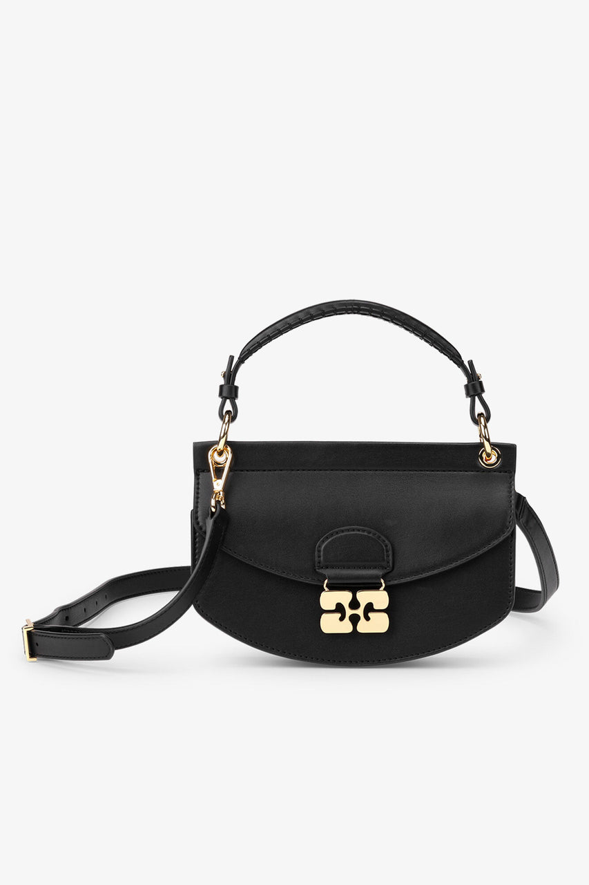 Ganni Black Mini Top Handle Apo-G Bag