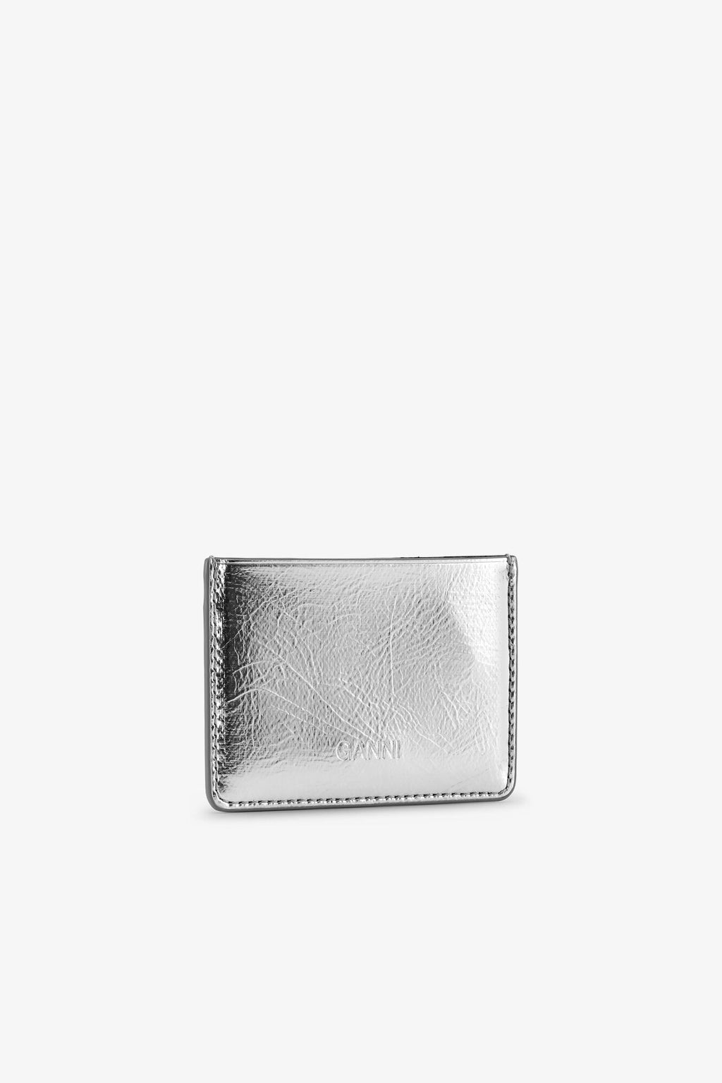 Ganni Bou Card Holder - Silver Metallic