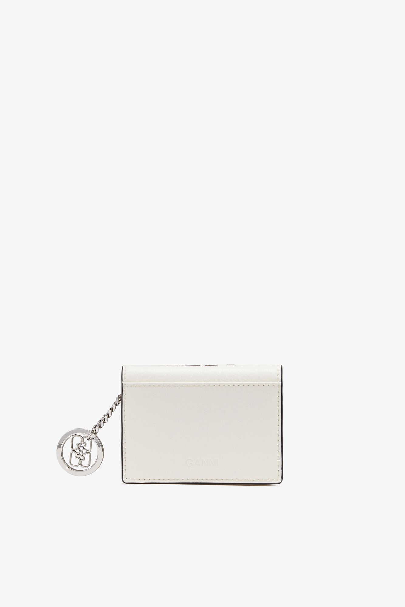 Ganni Card Holder With Flap and Cat - Egret