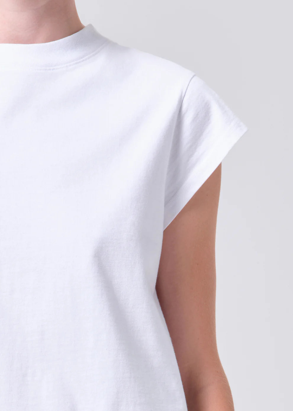 Agolde Bryce Cap Sleeve Tee In White