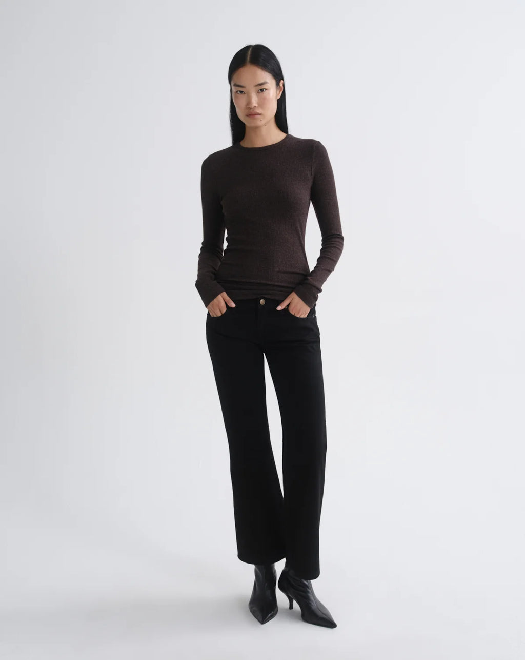 Agolde Delphi Slim Tee - Ganache