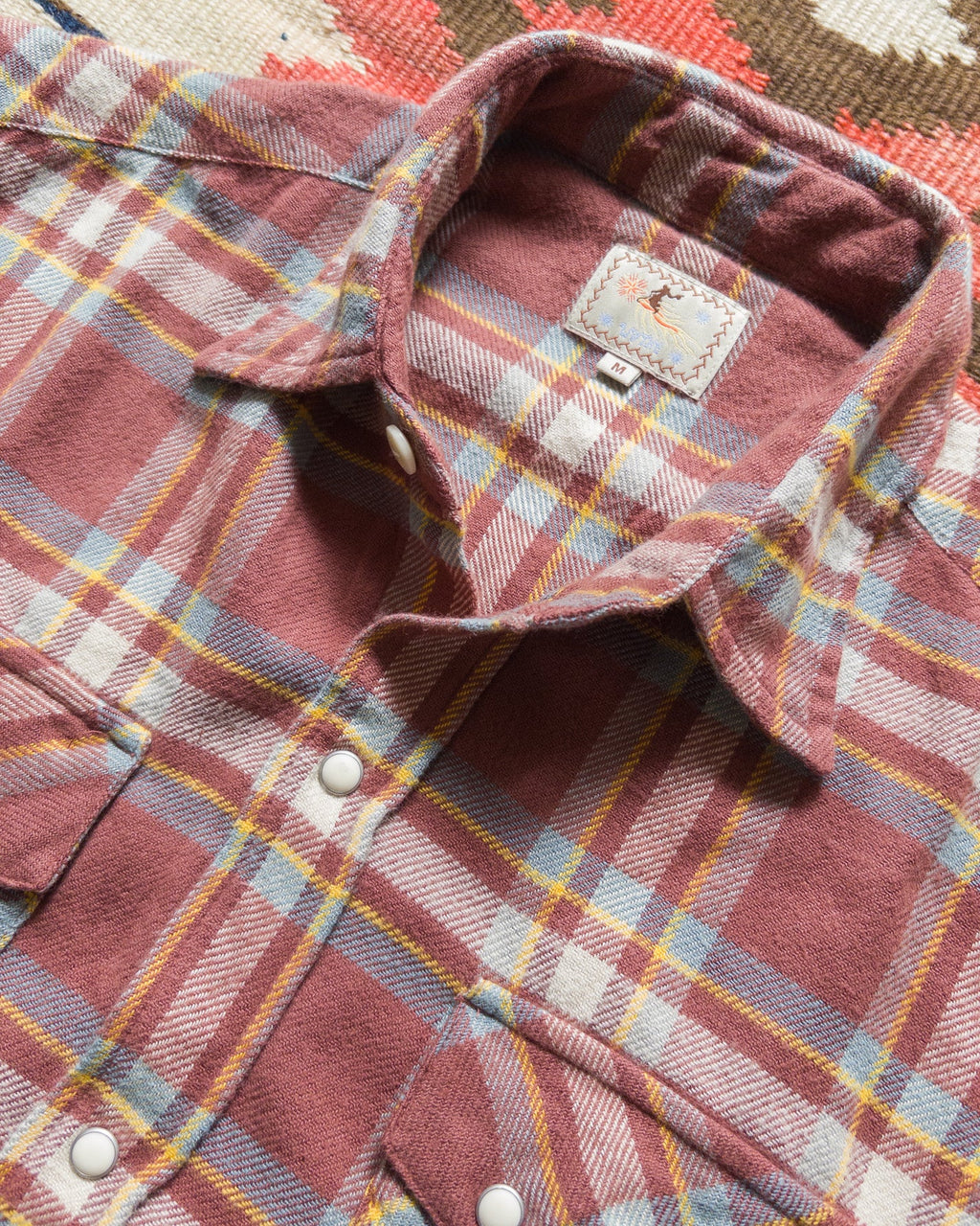 Wythe Washed Flannel Pearlsnap Shirt - Autumn Rust