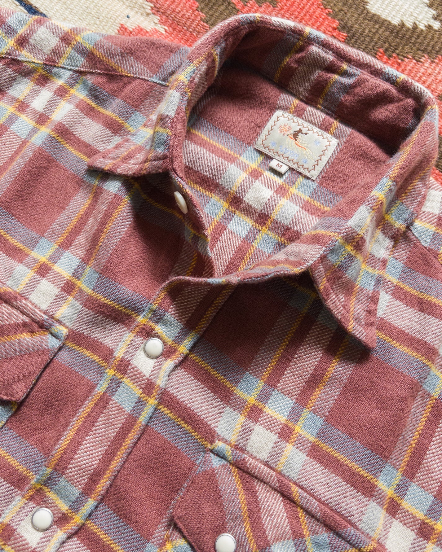 Wythe Washed Flannel Pearlsnap Shirt - Autumn Rust