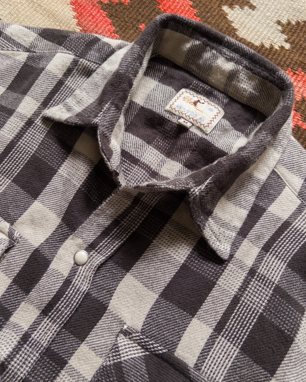 Wythe Washed Flannel Pearlsnap Shirt - Night Pitch