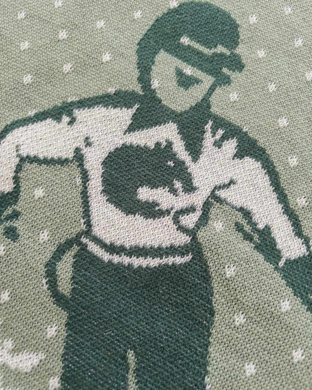 Wythe Jacquard Motif Merino Crewneck Sweater - Downhill
