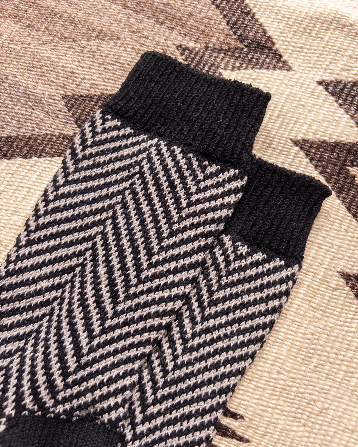 Wythe Recycled Wool Herringbone Socks  - Grey