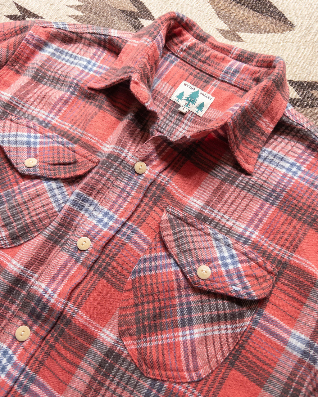 Wythe Washed Flannel Workshirt - Cactus Flower Plaid