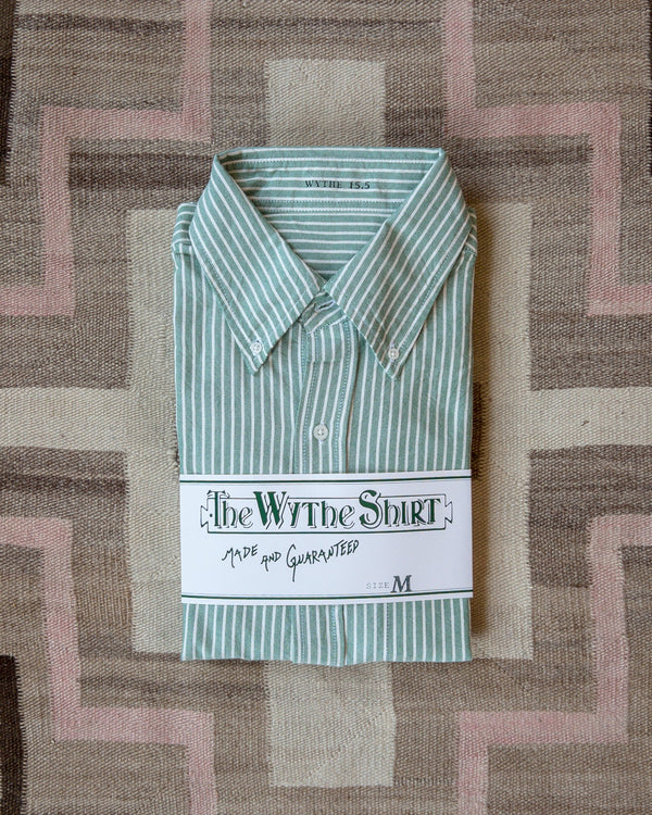 Wythe Oxford Cloth Button Down - Evergreen Stripe