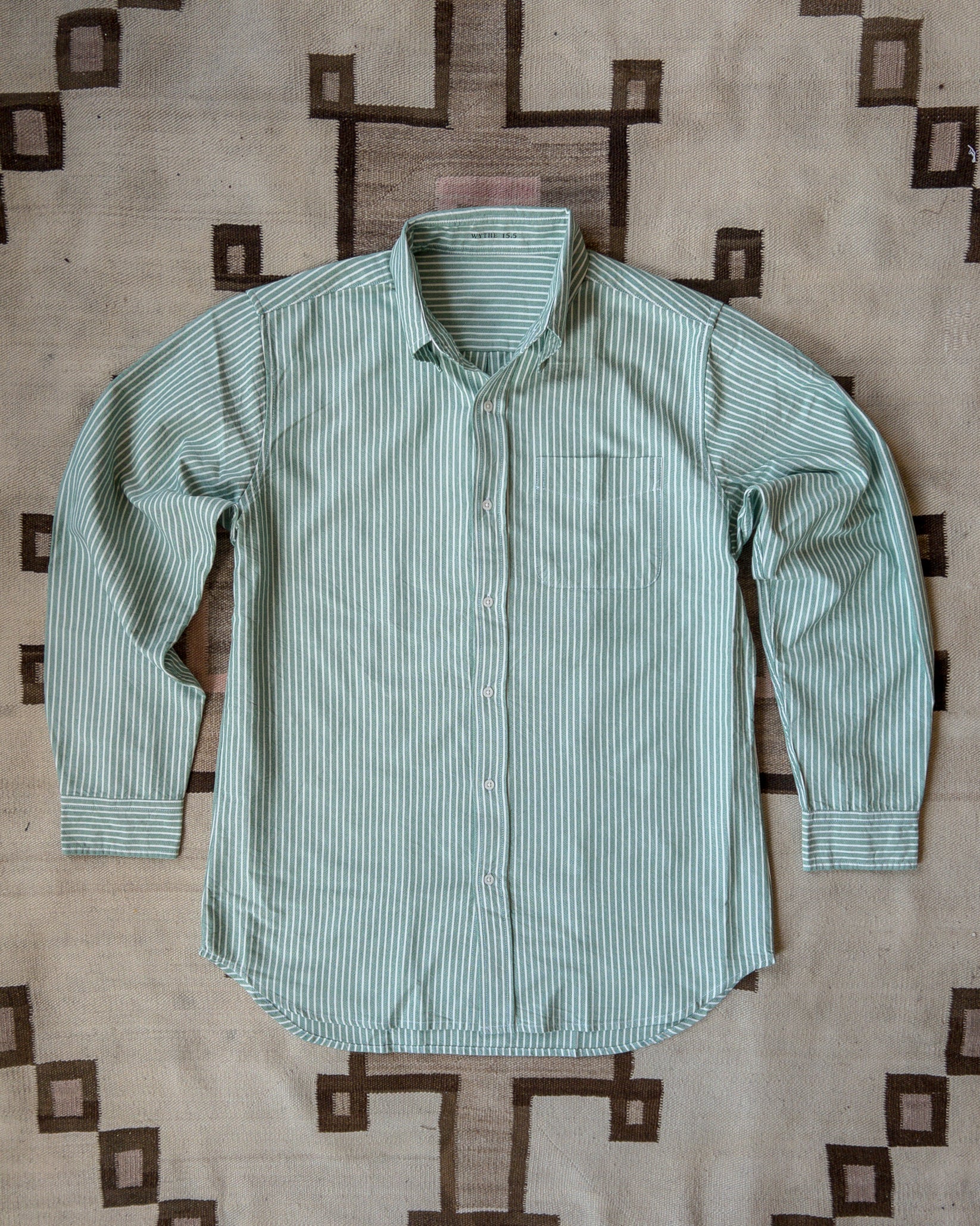 Wythe Oxford Cloth Button Down - Evergreen Stripe