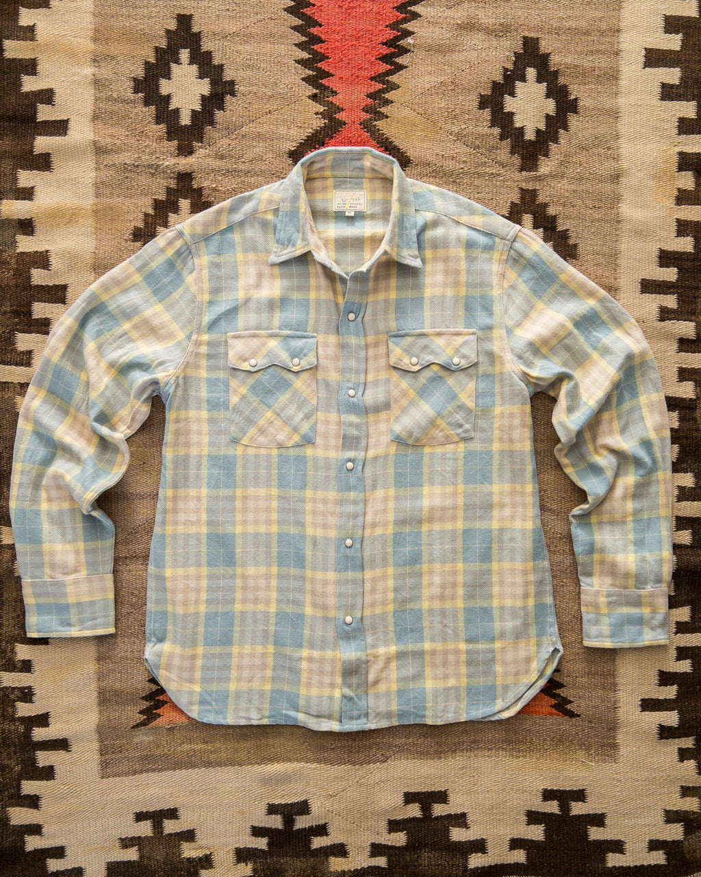 Wythe Washed Flannel Pearlsnap Shirt - Sand Dune Sunrise