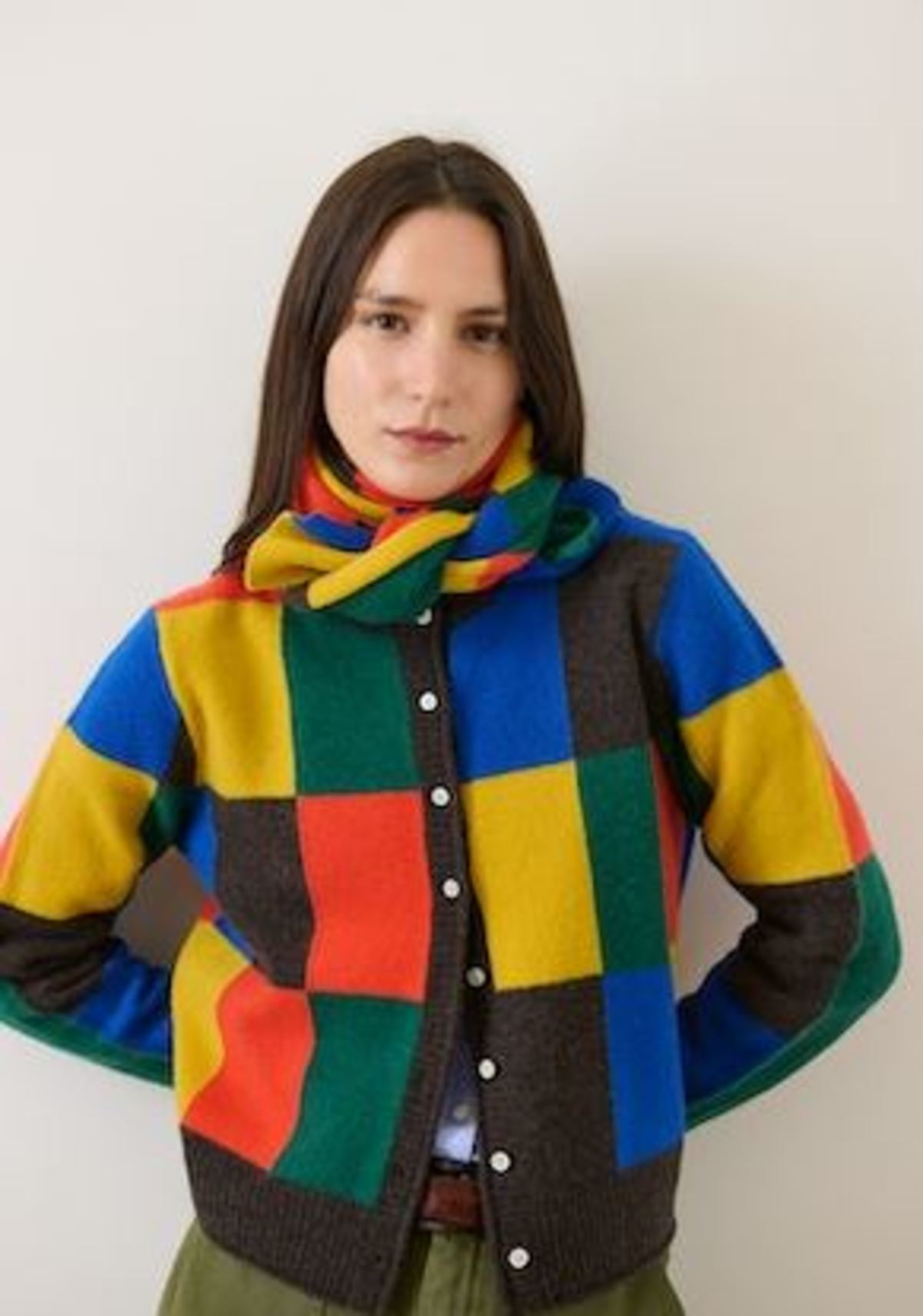 Alex Mill Evie Cardigan In Colorblock