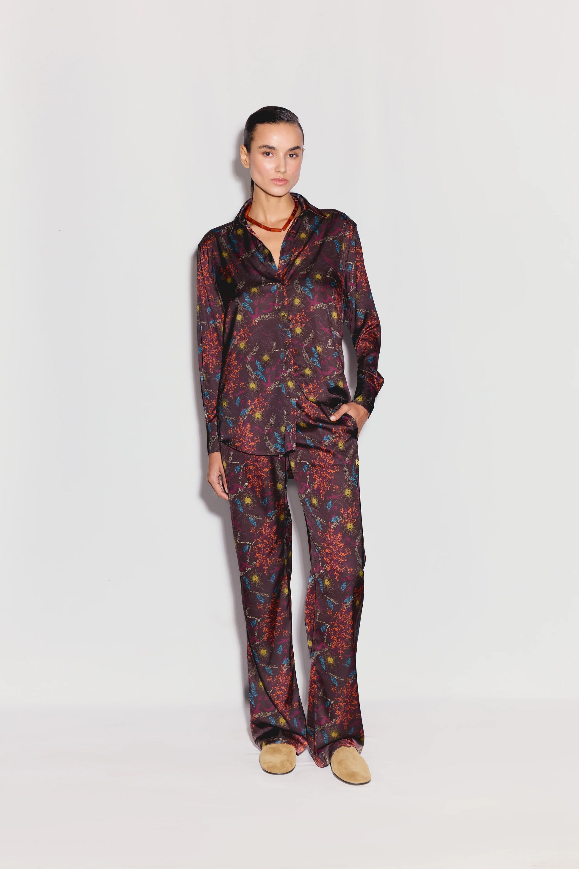 ANIM Nev Printed Long Sleeve Button Down