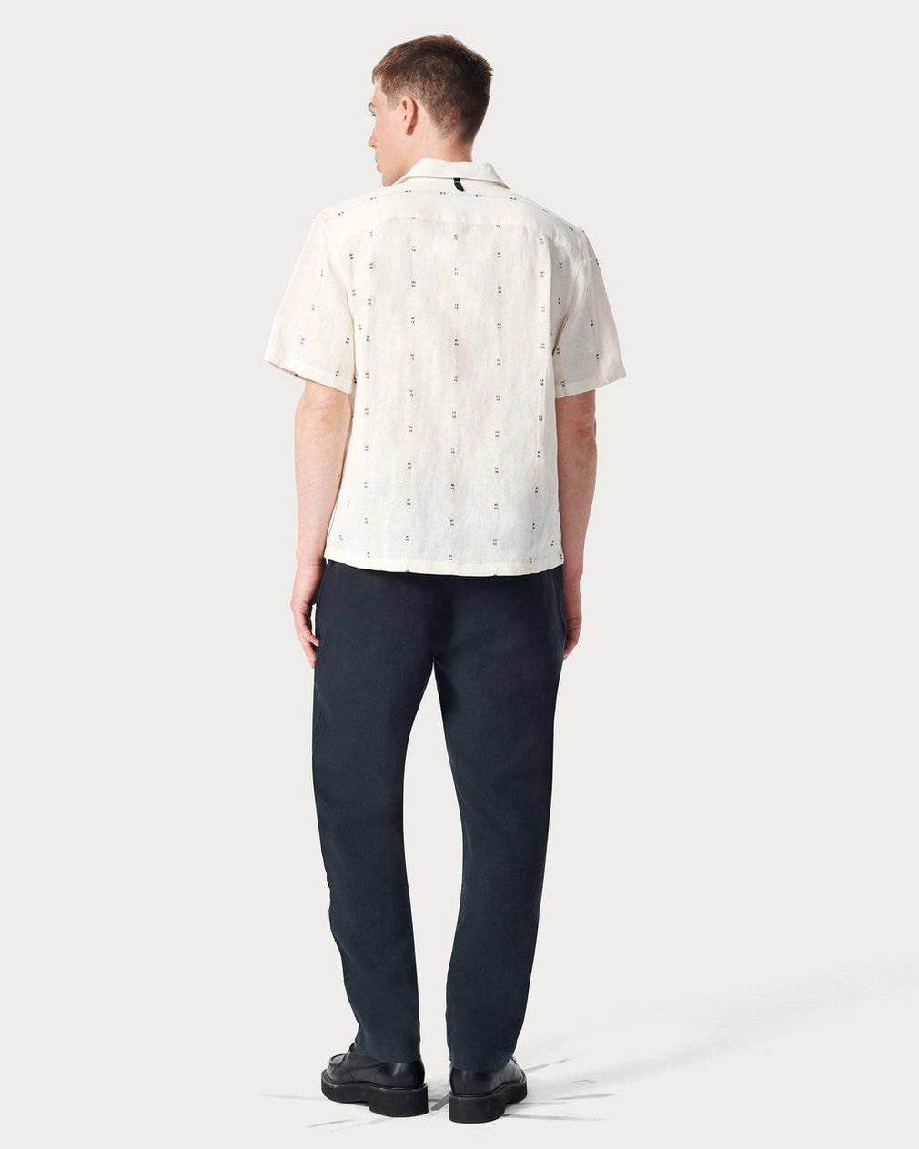 Rag & Bone Avery Embroidered Camp Shirt - White Remi Stripe