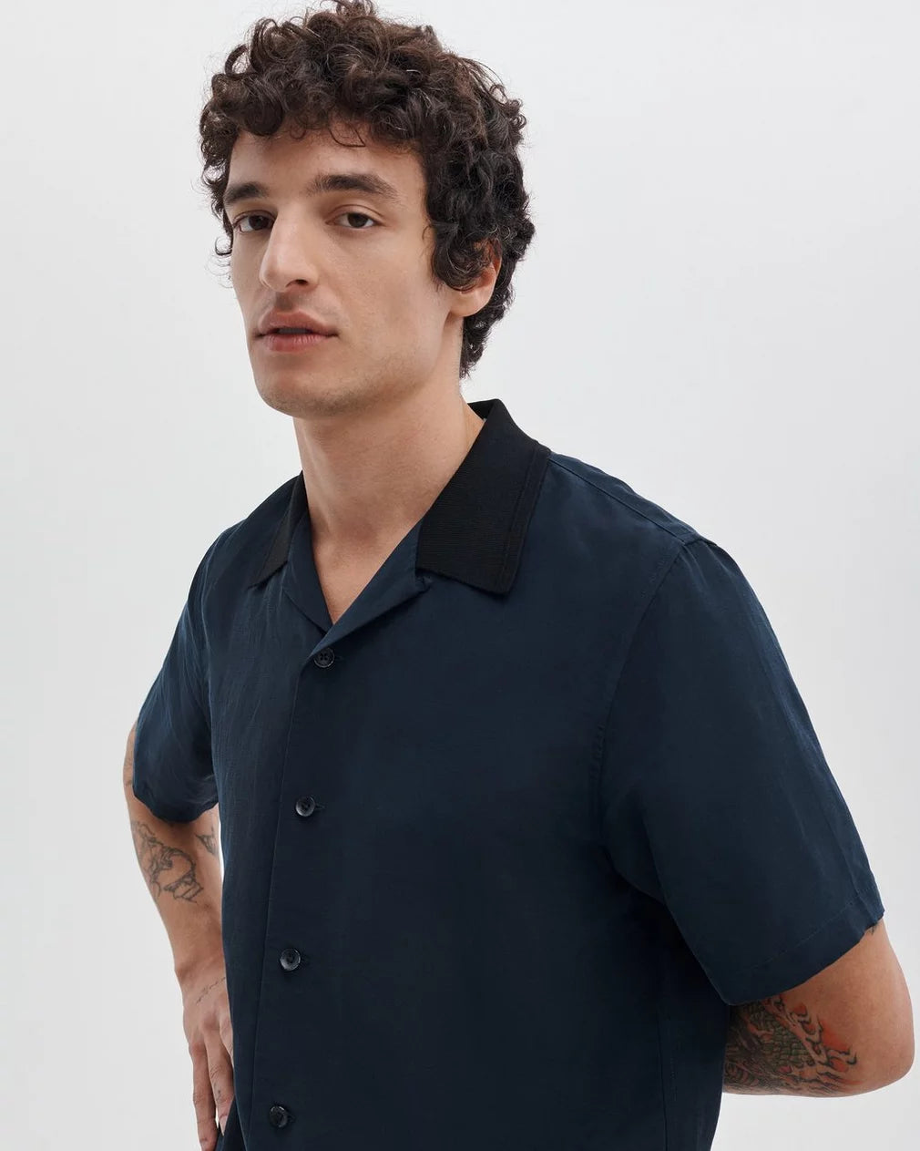 Rag & Bone Avery Slub Shirt - Navy