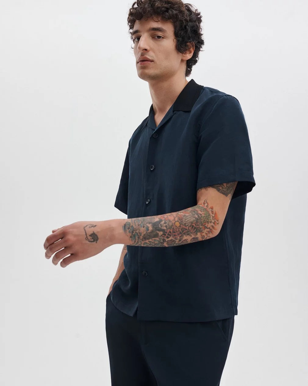 Rag & Bone Avery Slub Shirt - Navy