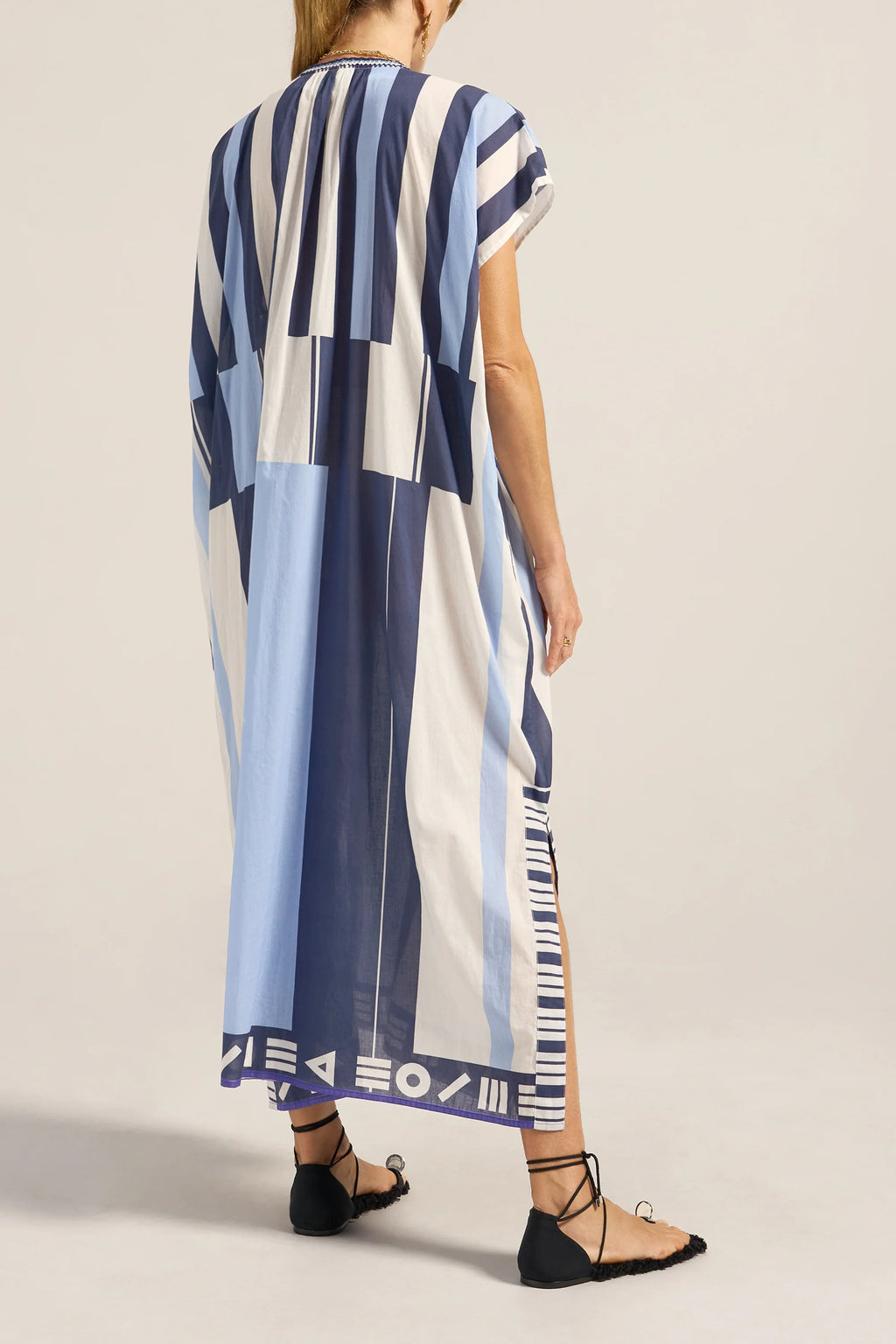 Ilio Nema Thaddeus Caftan - Blue Sarong Voile