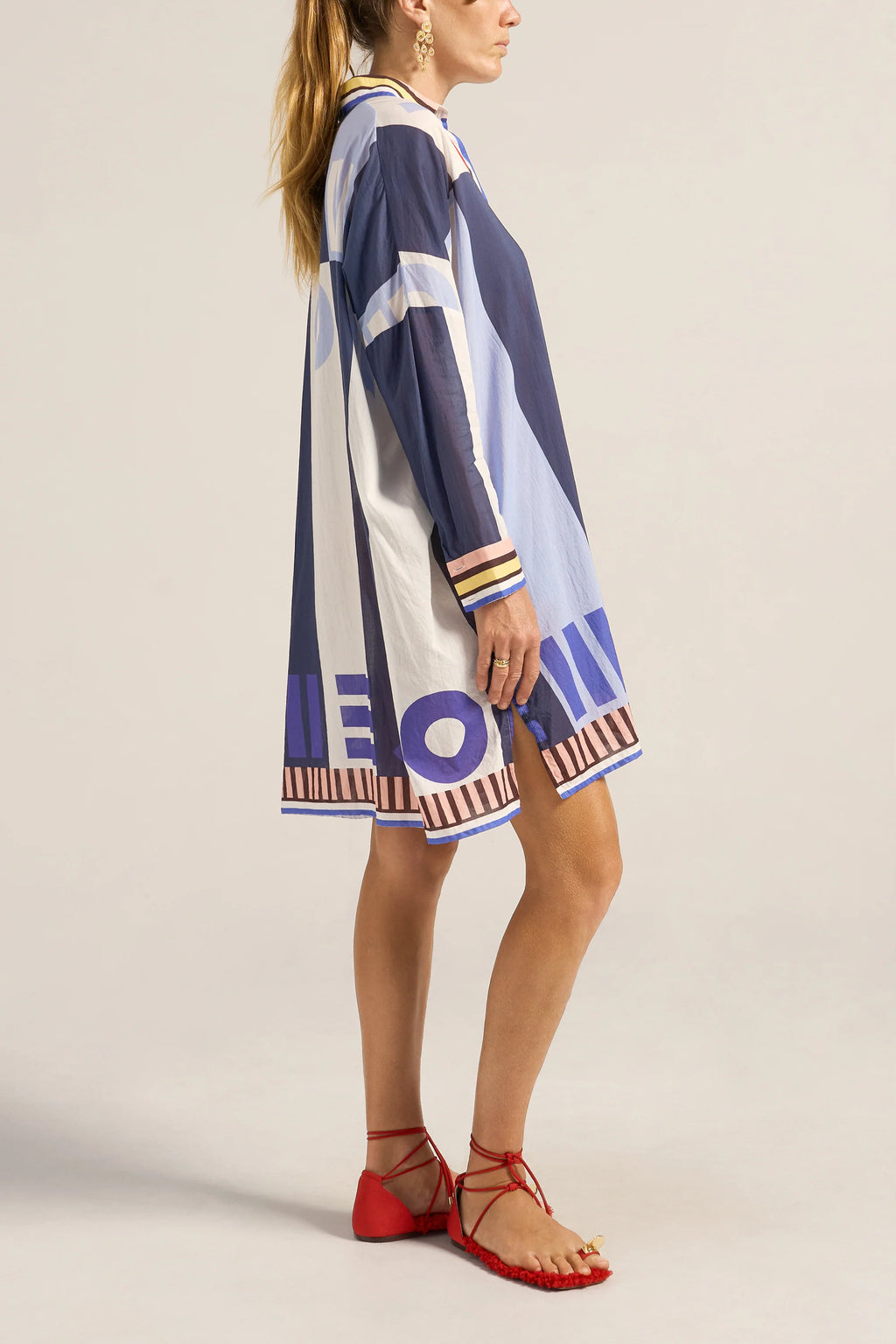 Ilio Nema Artemis Shirtdress - Blue Sarong Voile