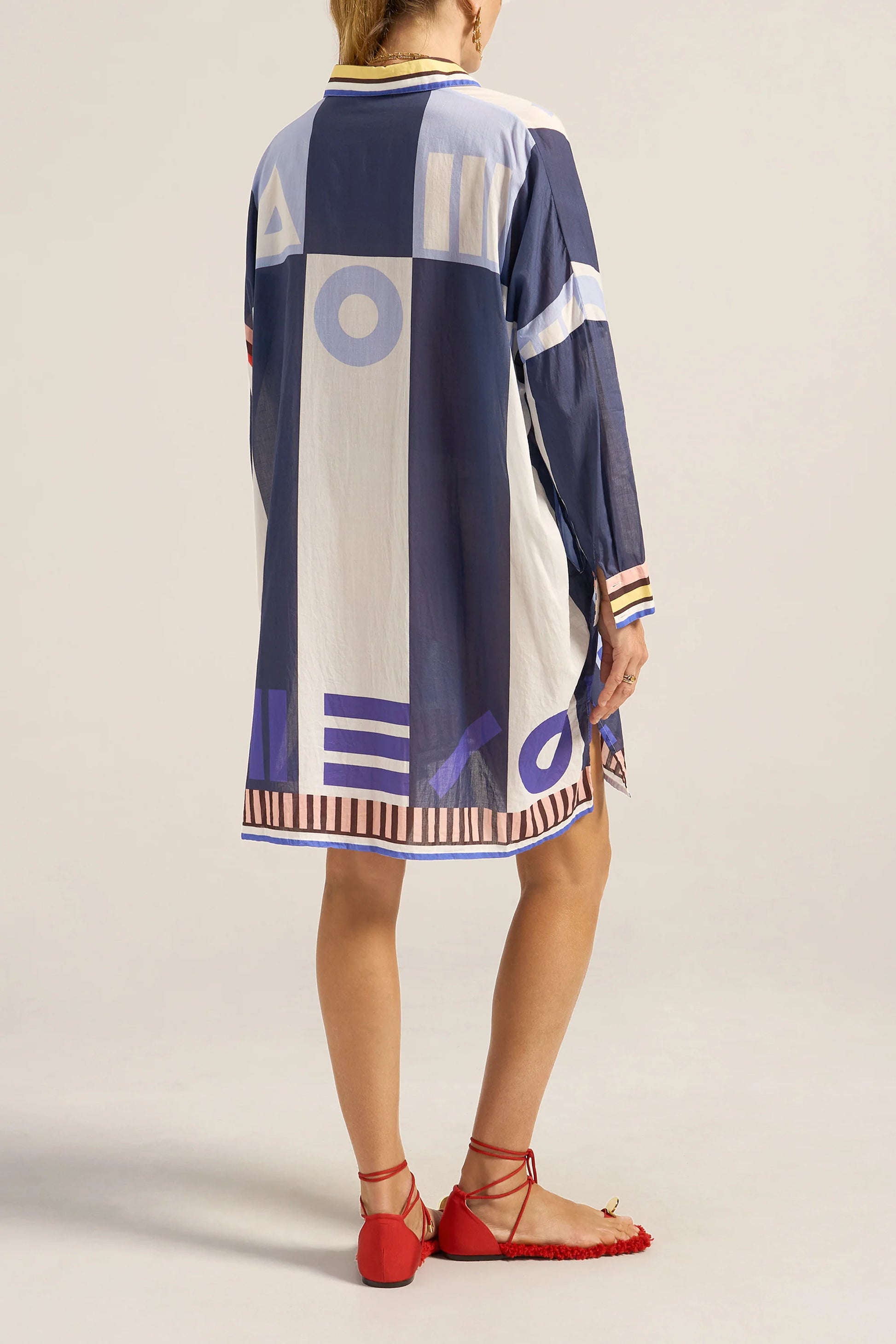 Ilio Nema Artemis Shirtdress - Blue Sarong Voile