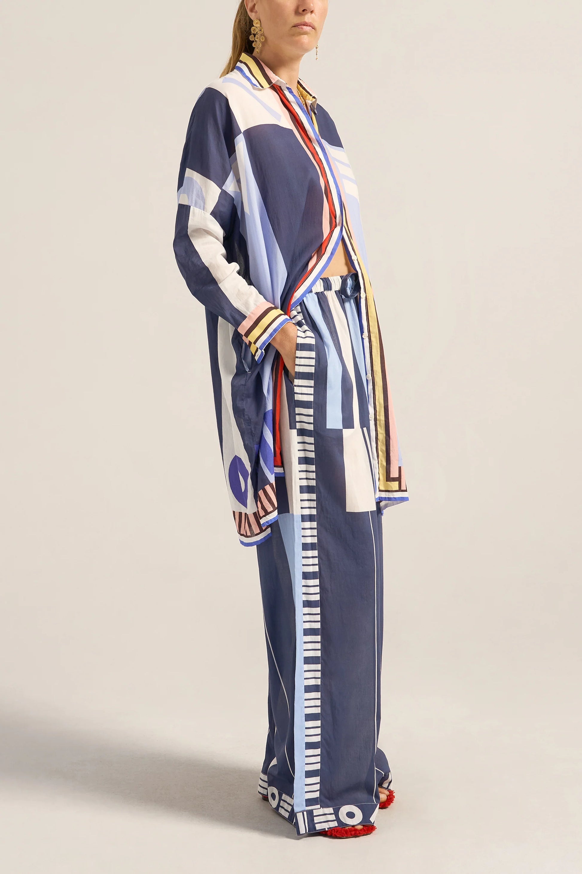 Ilio Nema Artemis Shirtdress - Blue Sarong Voile