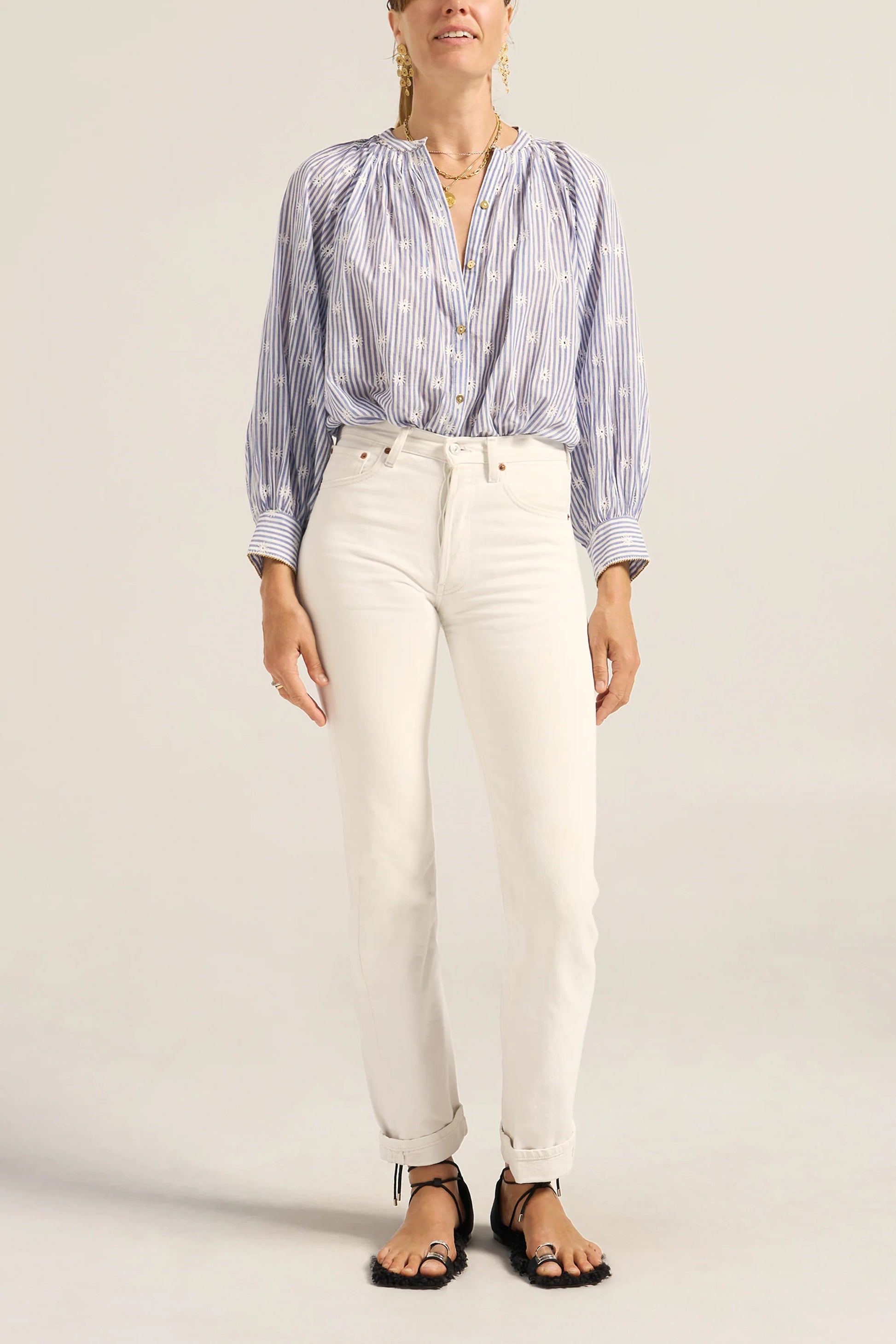 Ilio Nema Salome Blouse - Stripe Eyelet Voile