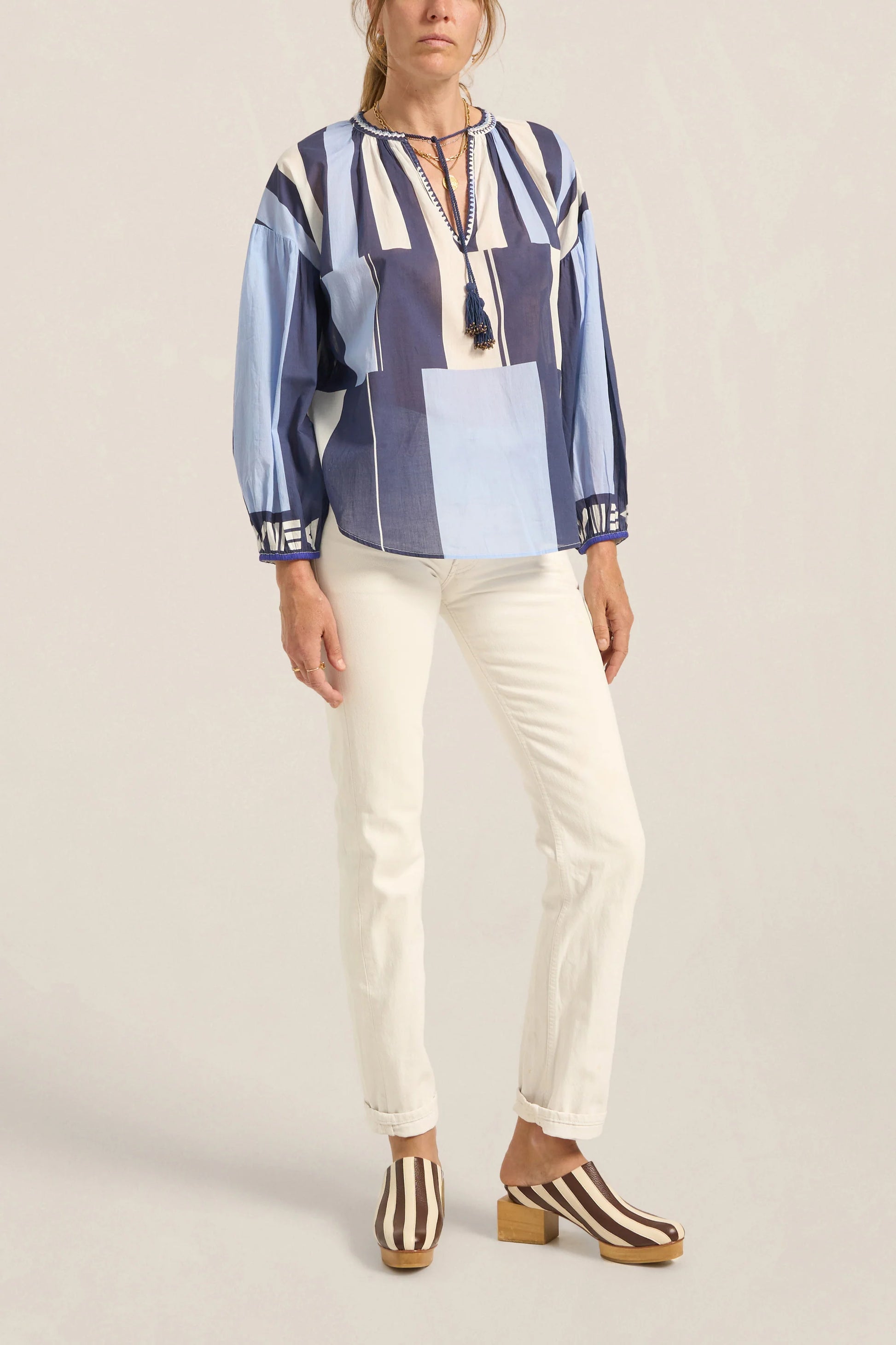 Ilio Nema Tyro Blouse - Blue Sarong Voile