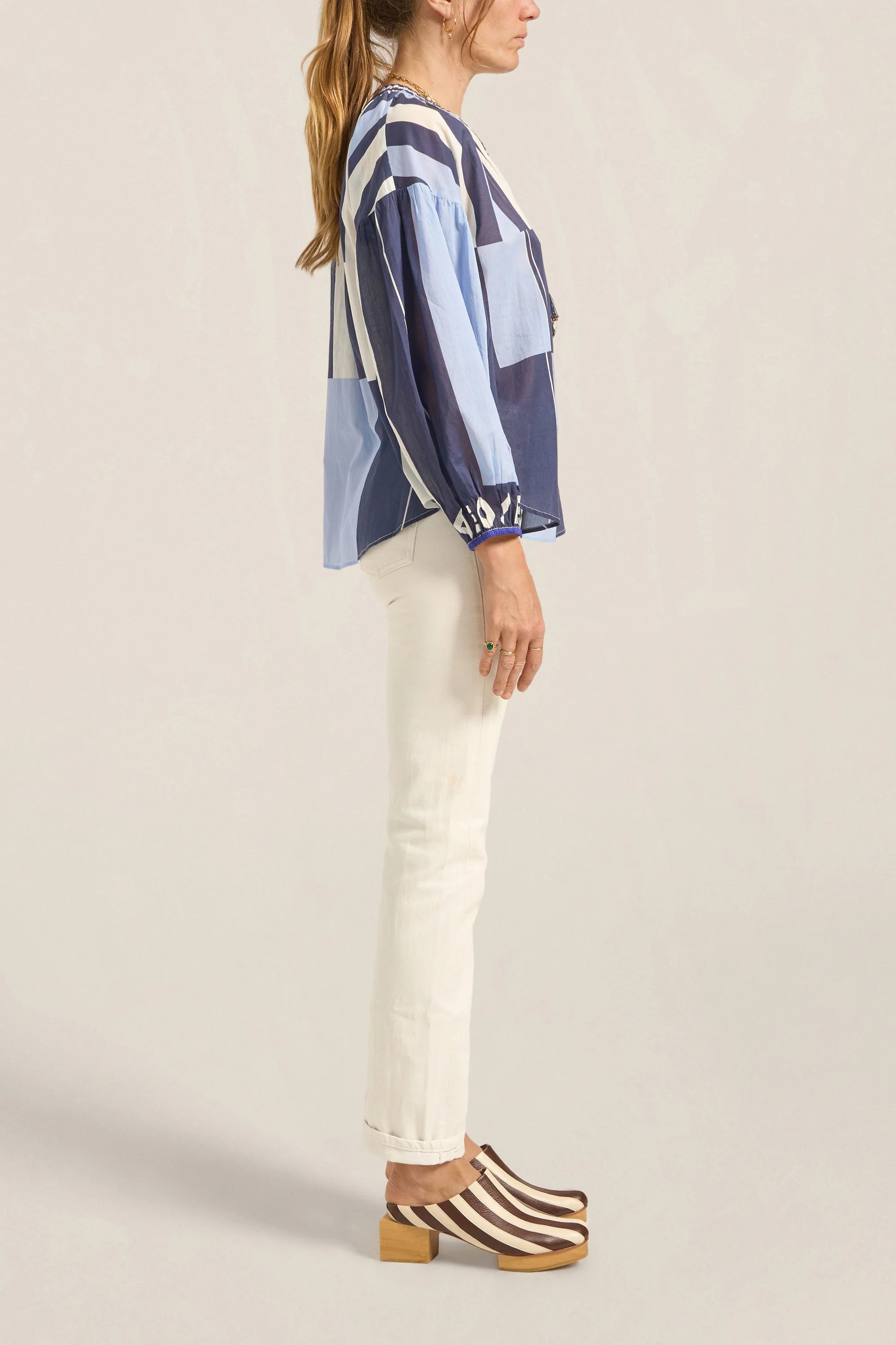 Ilio Nema Tyro Blouse - Blue Sarong Voile