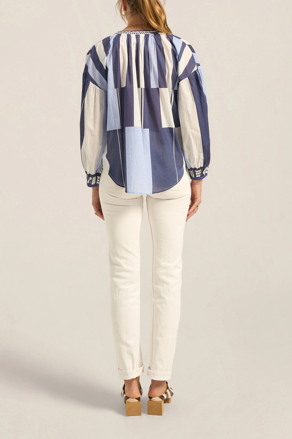 Ilio Nema Tyro Blouse - Blue Sarong Voile