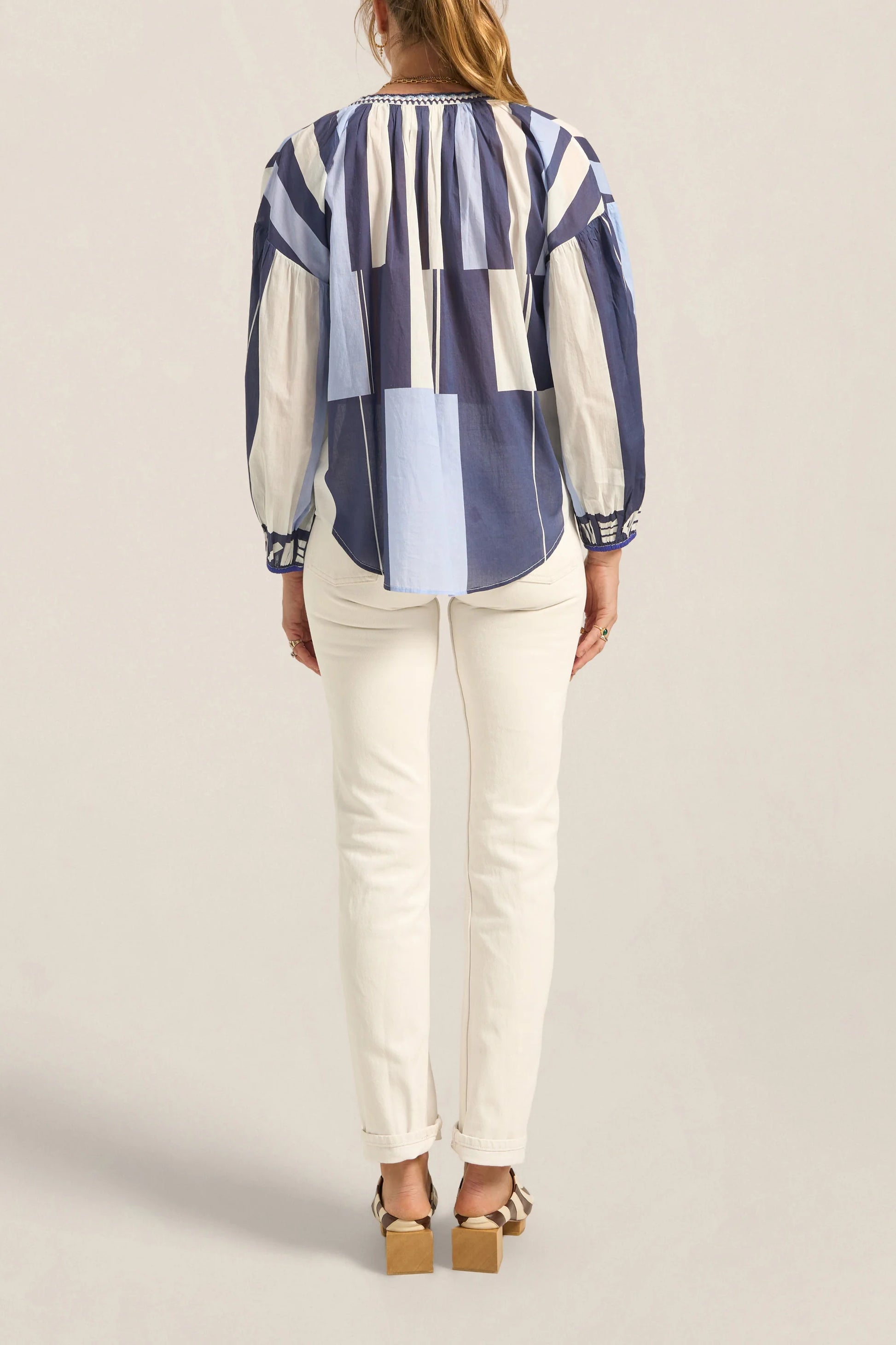 Ilio Nema Tyro Blouse - Blue Sarong Voile