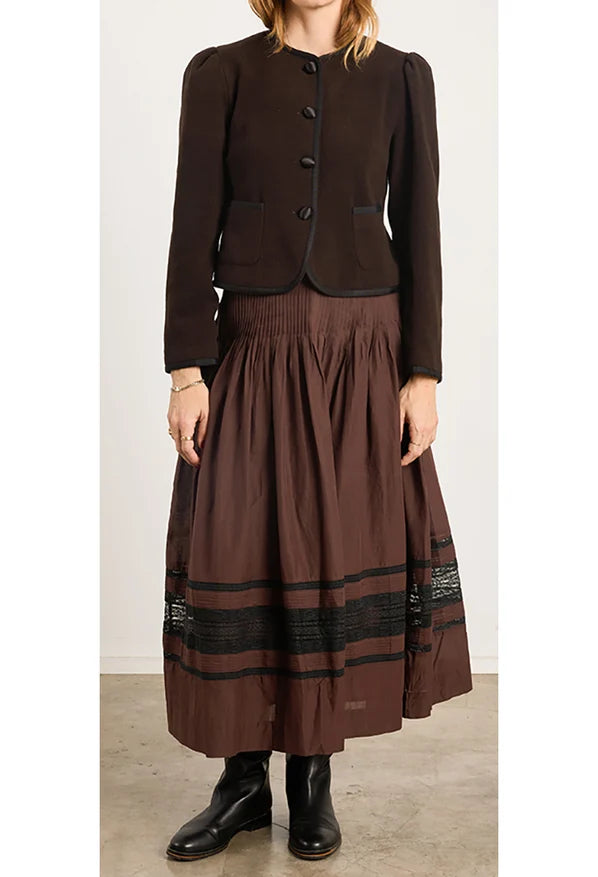 Ciao Lucia Enika Brun Cotton Voile Skirt