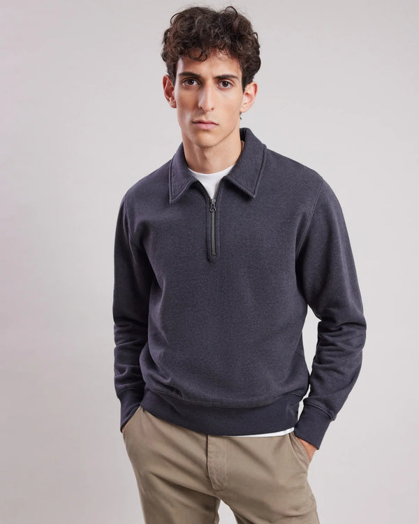 Hartford Polo Zipper Sweatshirt - Charcoal