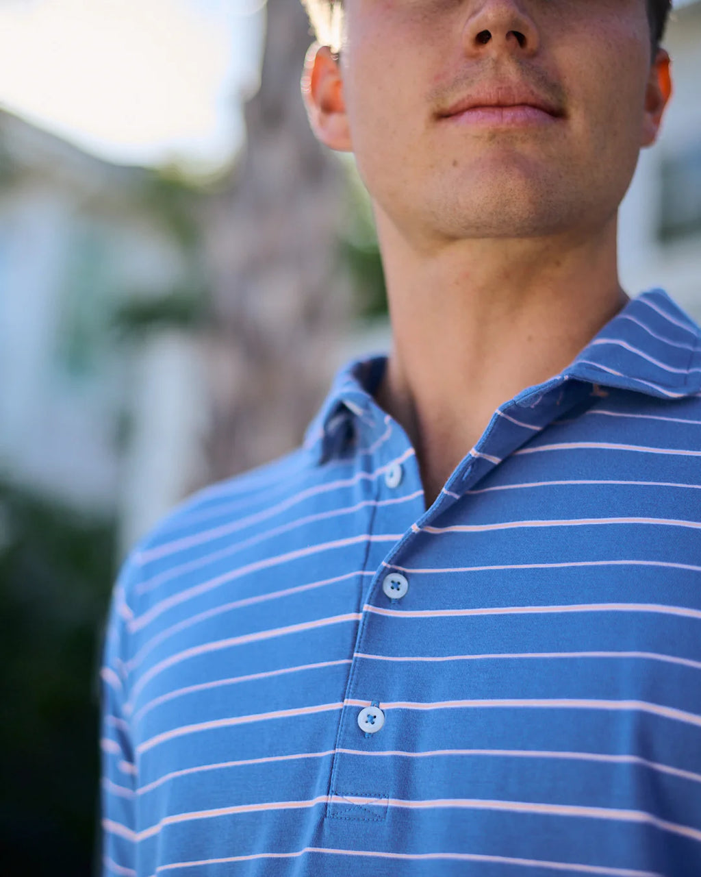 B. Draddy Ray Cotton Polo - Indigo