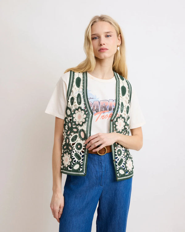 Hartford Molie Women's Off-White Crochet Vest