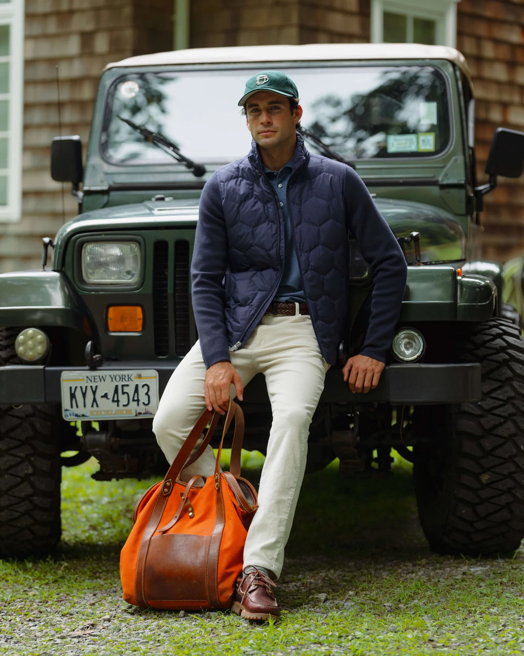 B. Draddy Cooper Merino Down Quilted Sweater Jacket  - Navy